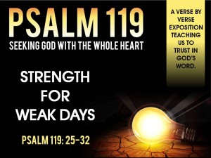 03-06-2016 SUN - Strength for Weak Days  (Psalm 119 25-32)